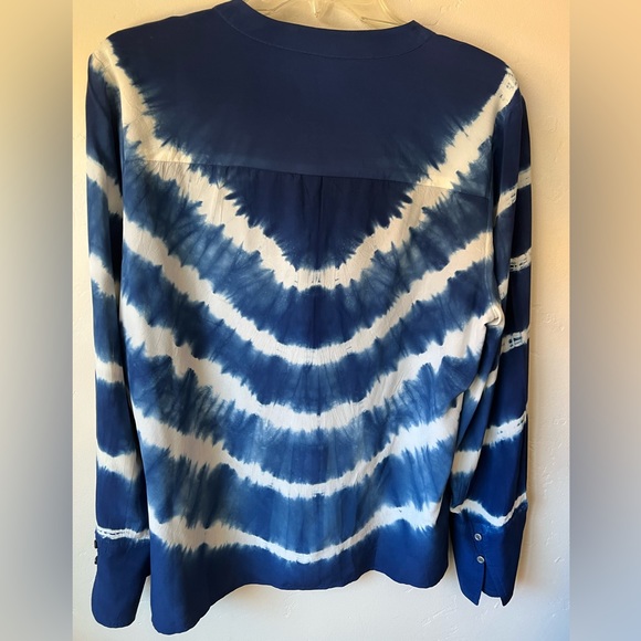 J. Crew Tie Dye Silk Henley Tunic - Picture 5 of 10
